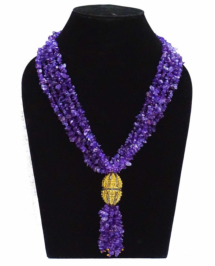 Amethyst Tie Necklace