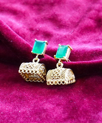 Green Stone Jhumka