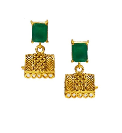 Green Stone Jhumka