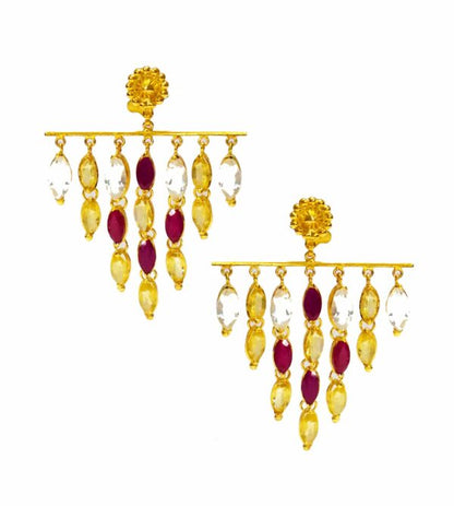 Citrine Ruby Marquise Dangler