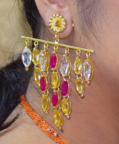 Citrine Ruby Marquise Dangler