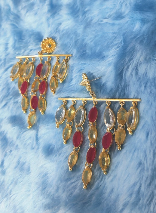 Citrine Ruby Marquise Dangler
