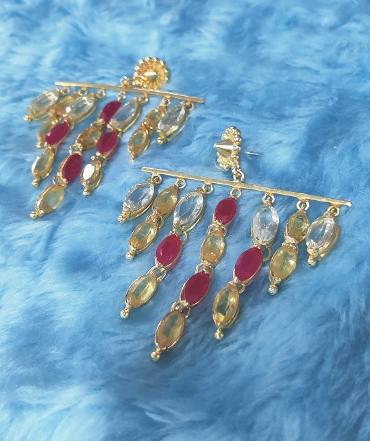 Citrine Ruby Marquise Dangler