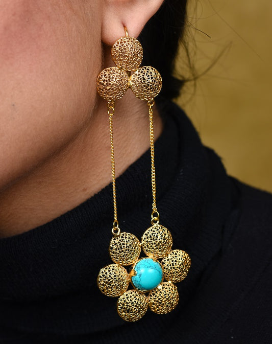 Turquoise Shoulder Dust Danglers