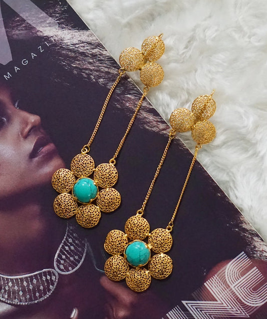 Turquoise Shoulder Dust Danglers