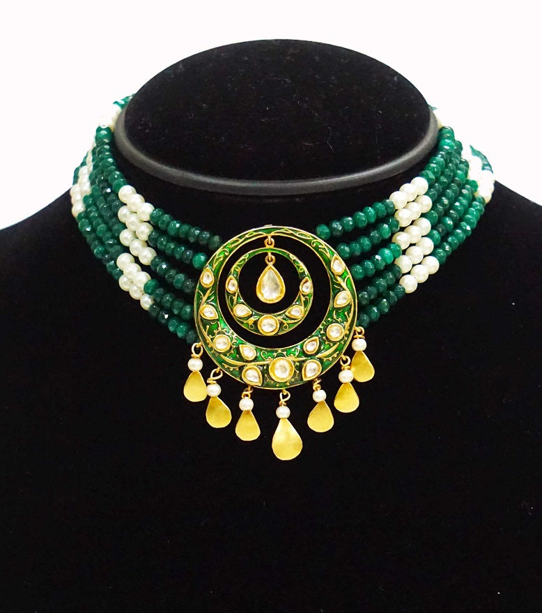Green Meenakari Chokar