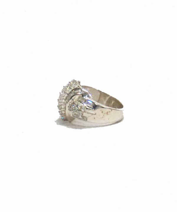 White Engagement Cocktail Ring