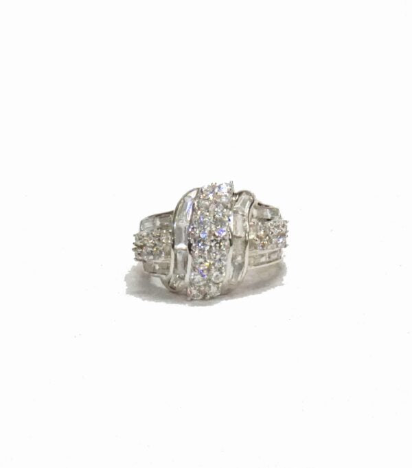 White Engagement Cocktail Ring