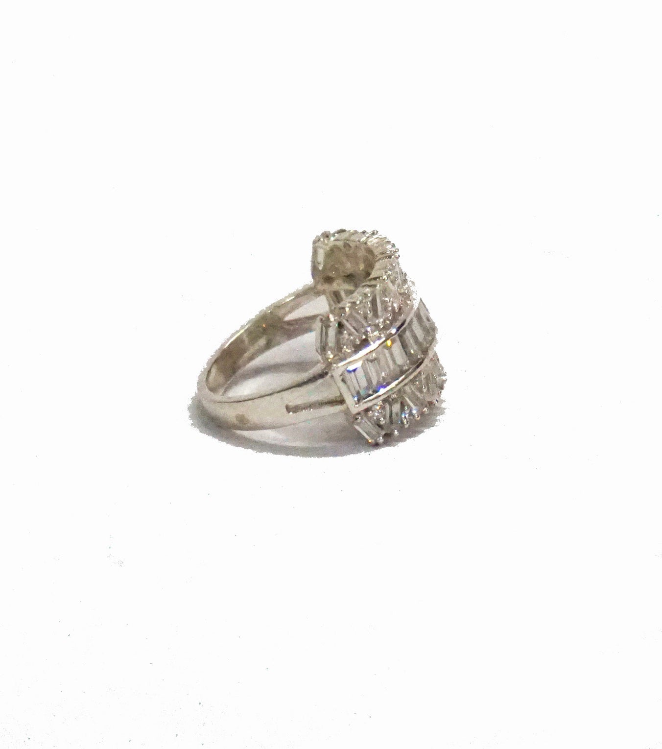White Elegant Cocktail Ring