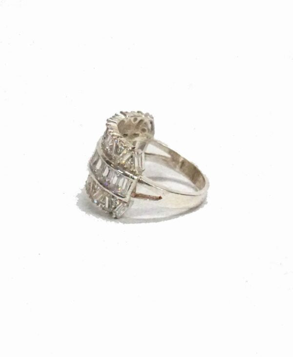 White Elegant Cocktail Ring