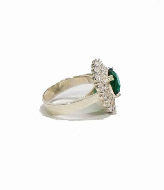 Green Square Cocktail Ring