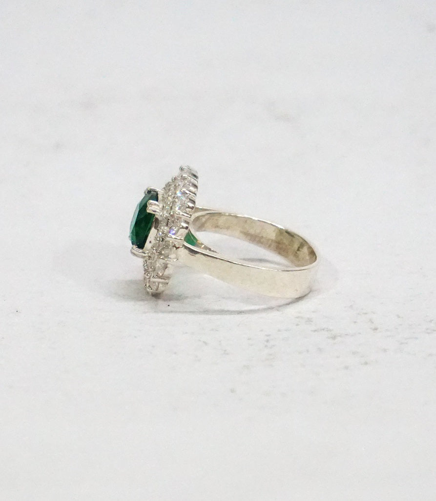 Green Square Cocktail Ring