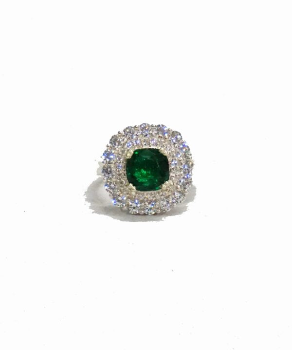 Green Square Cocktail Ring