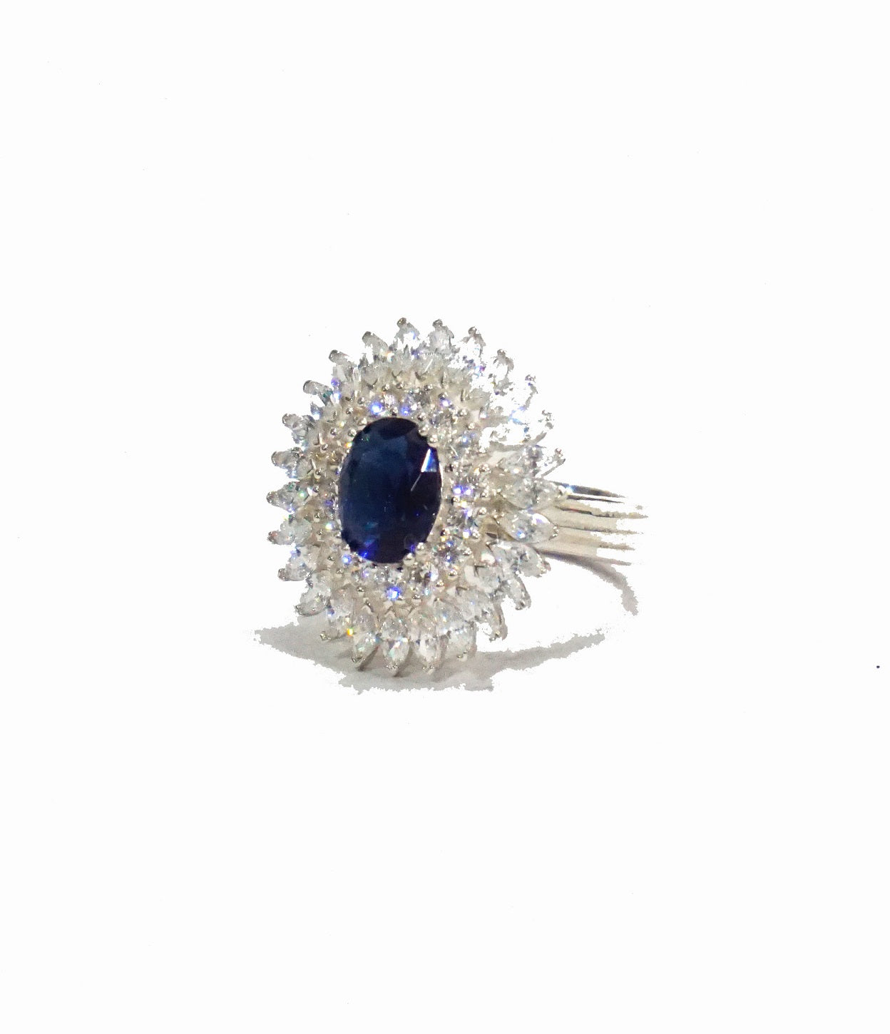 Blue Oval Cocktail Ring