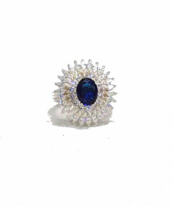 Blue Oval Cocktail Ring
