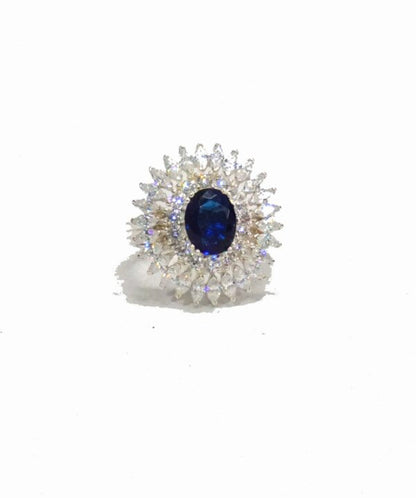 Blue Oval Cocktail Ring