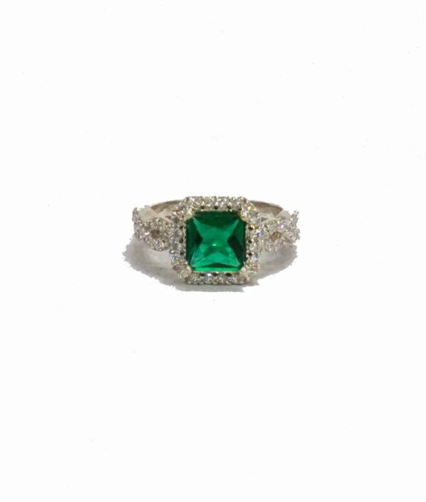 Green Mounted Cocktail Ring