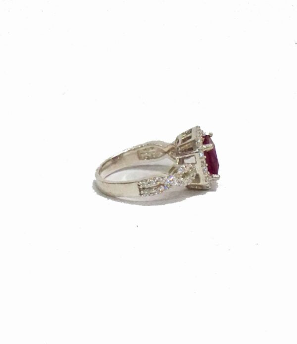 Red Mounted Cocktail Ring