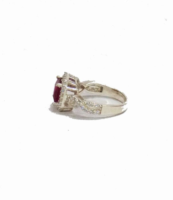 Red Mounted Cocktail Ring