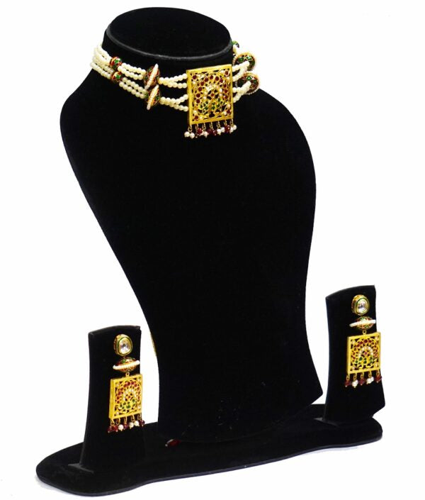 Aari Square Designer Necklace Set
