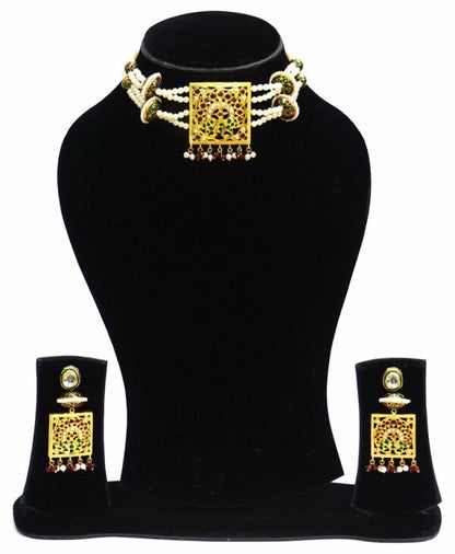 Aari Square Designer Necklace Set