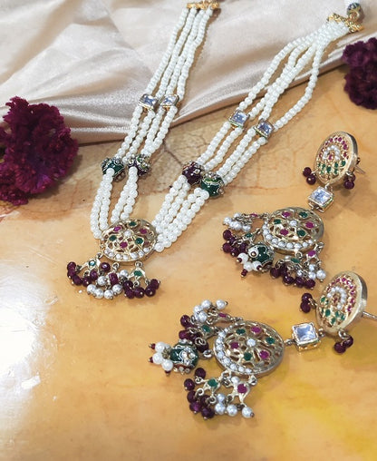 Aari Pearl Designer Necklace Set