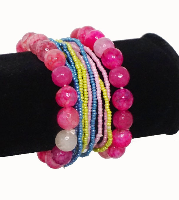 Pink Beads Hand Bracelet