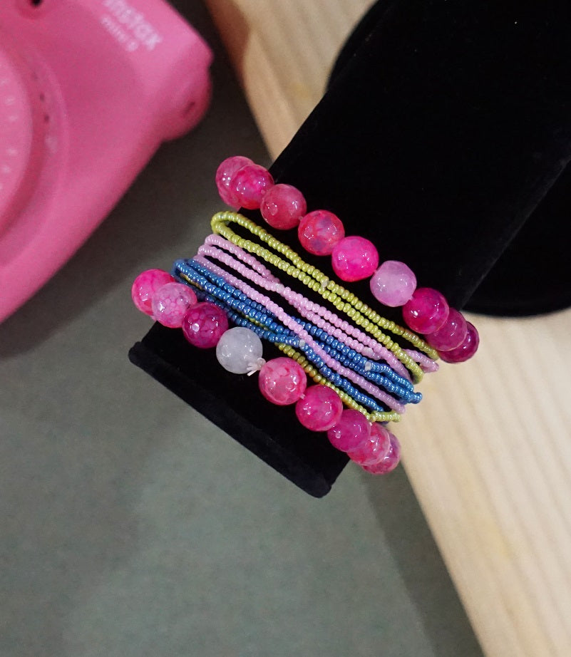 Pink Beads Hand Bracelet