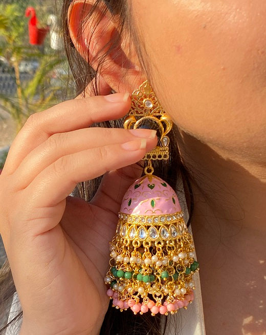 Alankar Pink Jhumki