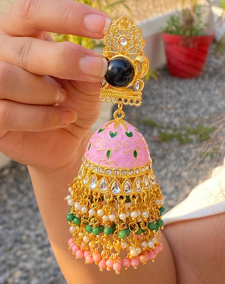 Alankar Pink Jhumki