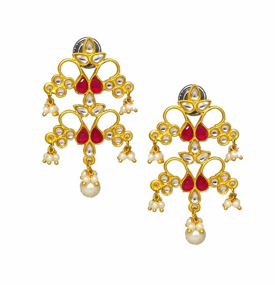 Alankar Red Stone Dangler