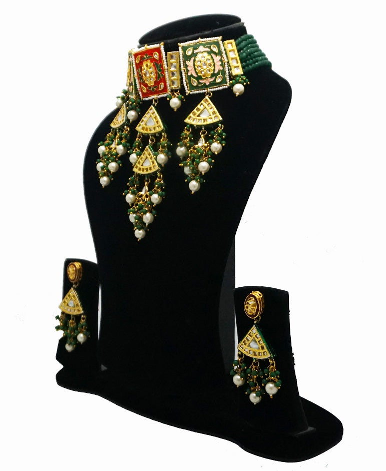 Alankar Red Meenakari Princess Set