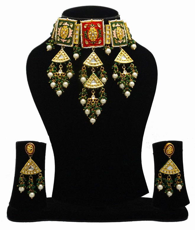 Alankar Red Meenakari Princess Set