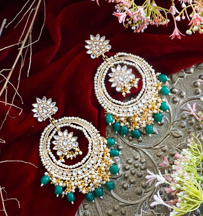 Alankar Green Bold Chandbali