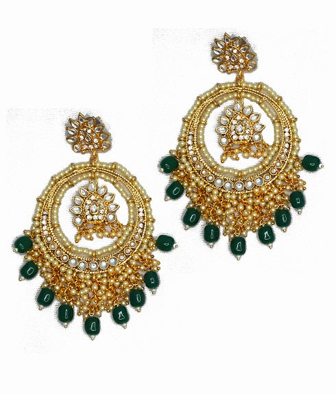 Alankar Green Bold Chandbali