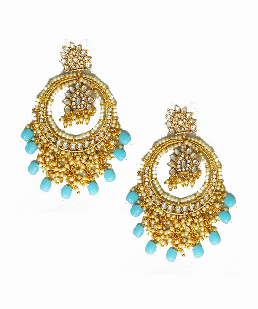 Alankar Turquoise Bold Chandbali