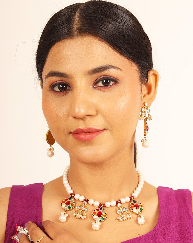 Navratna Bridal Necklace Set