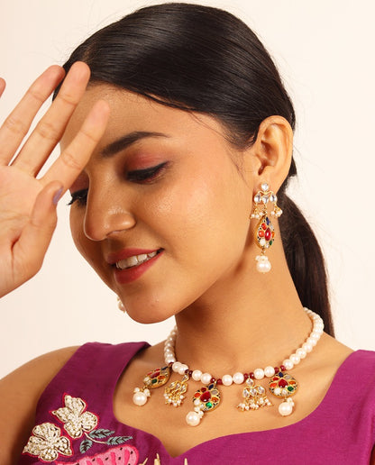 Navratna Bridal Necklace Set