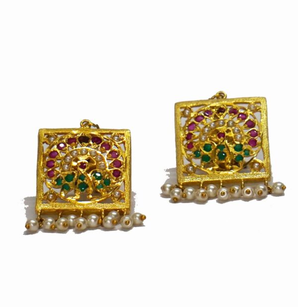 Aari Square White Studs