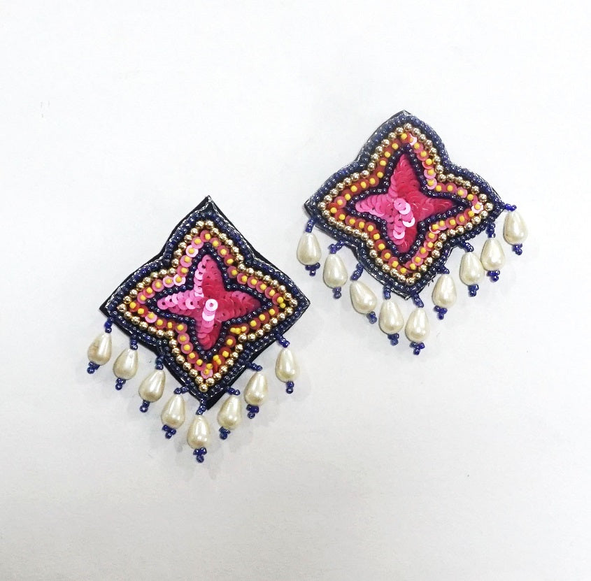 Alankar Purple Pink Bling Earring