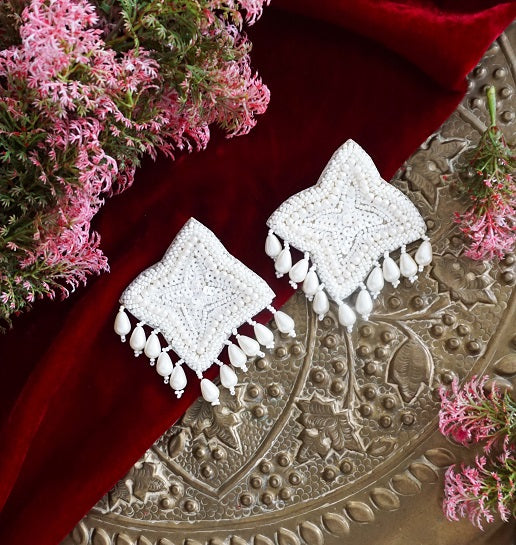 Alankar White Bling Earring