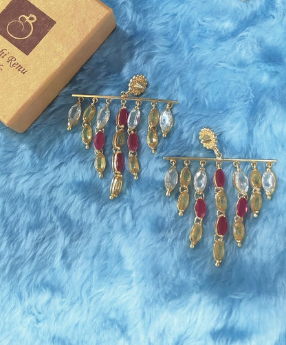 Citrine Ruby Marquise Dangler