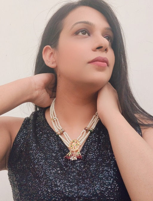 Aari Pearl Designer Necklace Set