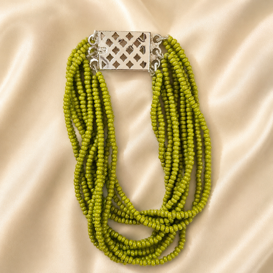 Green Bead Bunch Bracelet