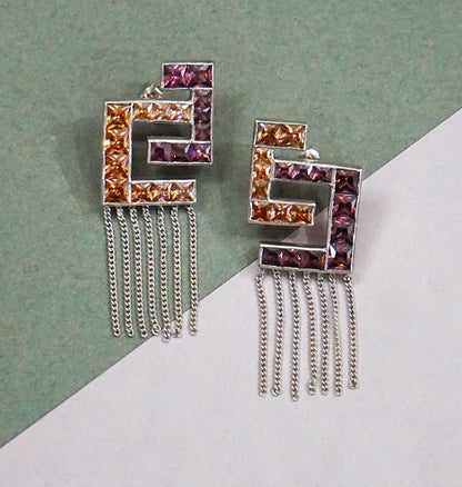 Citrine & Pink Musical Earrings