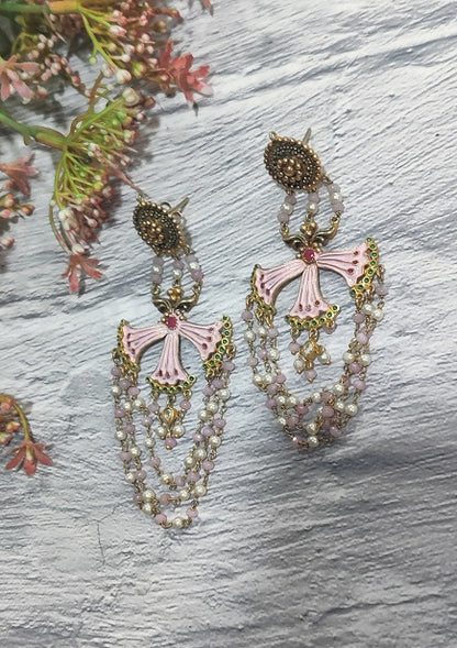 Pink Tassel Earrings