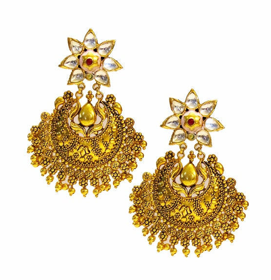 Pink City Temple Art Earring