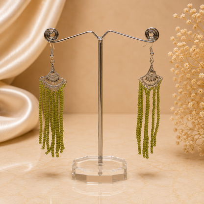 Green Stone Bead Earring