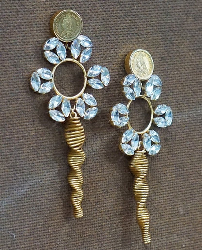 Antique Stone Spiral Dangler