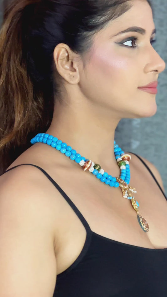 Turquoise Kundan Aari Royal Necklace
